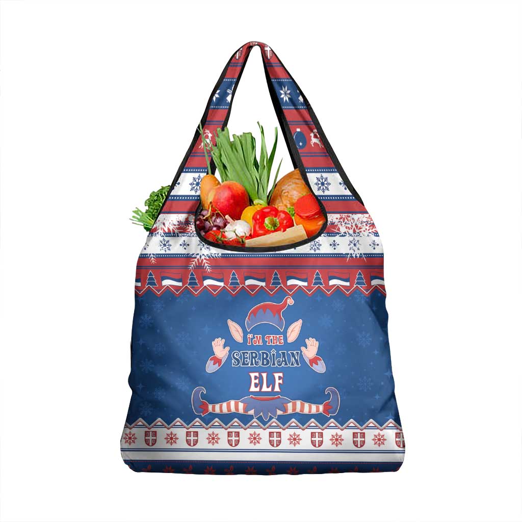 Serbia Christmas Grocery Bag I Am The Serbian Elf - Wonder Print Shop