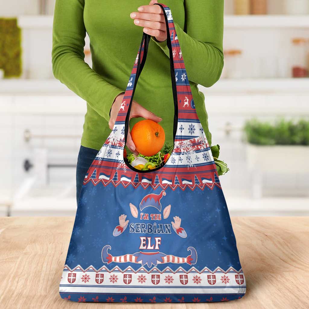 Serbia Christmas Grocery Bag I Am The Serbian Elf - Wonder Print Shop