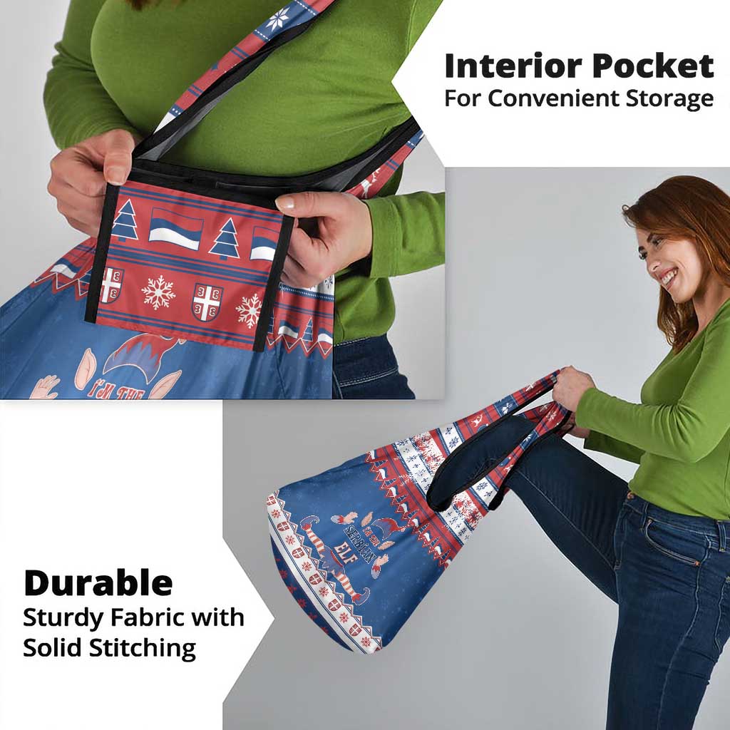 Serbia Christmas Grocery Bag I Am The Serbian Elf - Wonder Print Shop