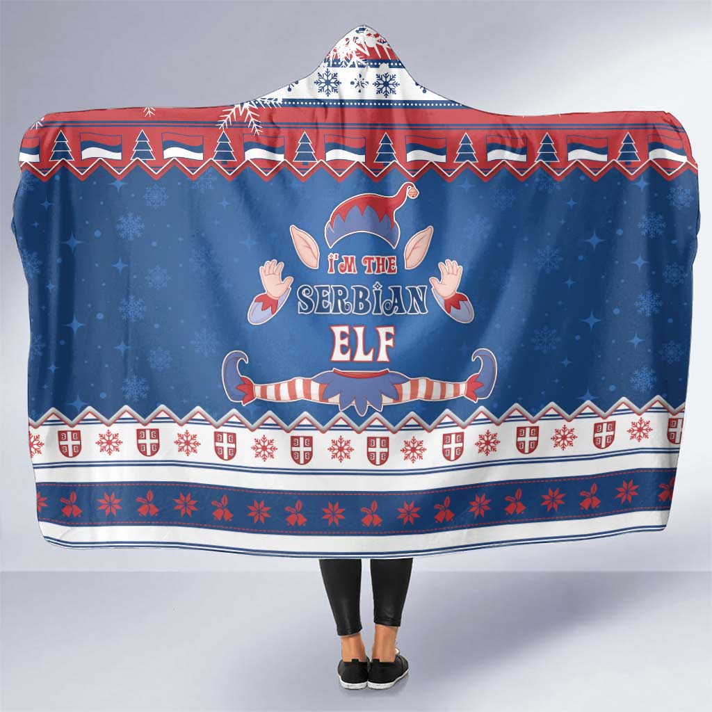 Serbia Christmas Hooded Blanket I Am The Serbian Elf - Wonder Print Shop