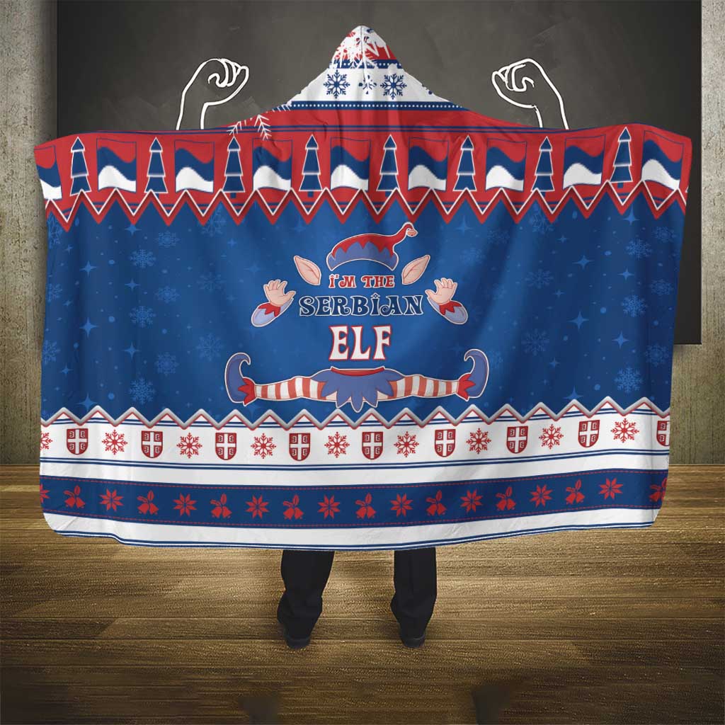 Serbia Christmas Hooded Blanket I Am The Serbian Elf - Wonder Print Shop