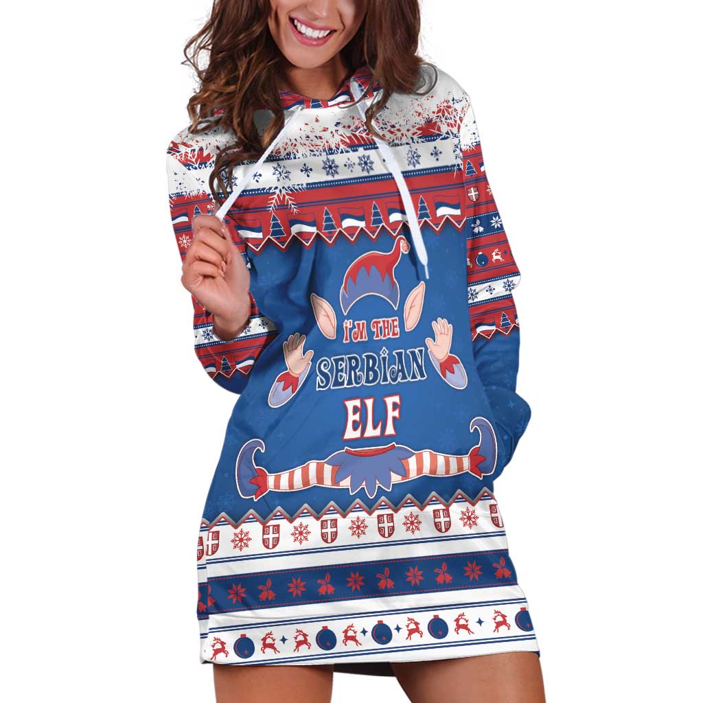 Serbia Christmas Hoodie Dress I Am The Serbian Elf - Wonder Print Shop