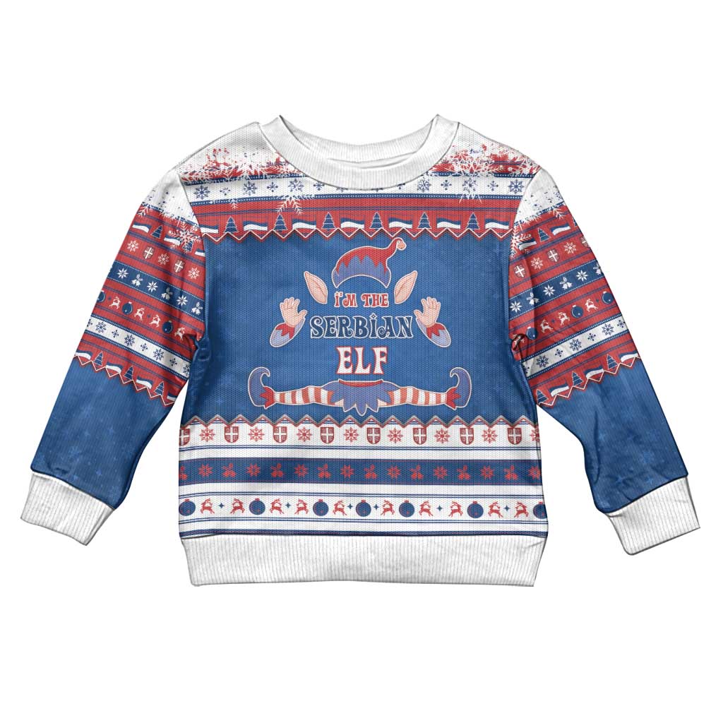 Serbia Christmas Kid Ugly Christmas Sweater I Am The Serbian Elf - Wonder Print Shop