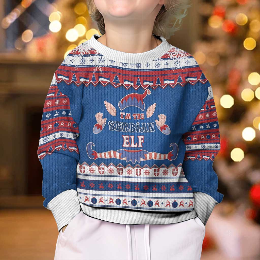 Serbia Christmas Kid Ugly Christmas Sweater I Am The Serbian Elf - Wonder Print Shop