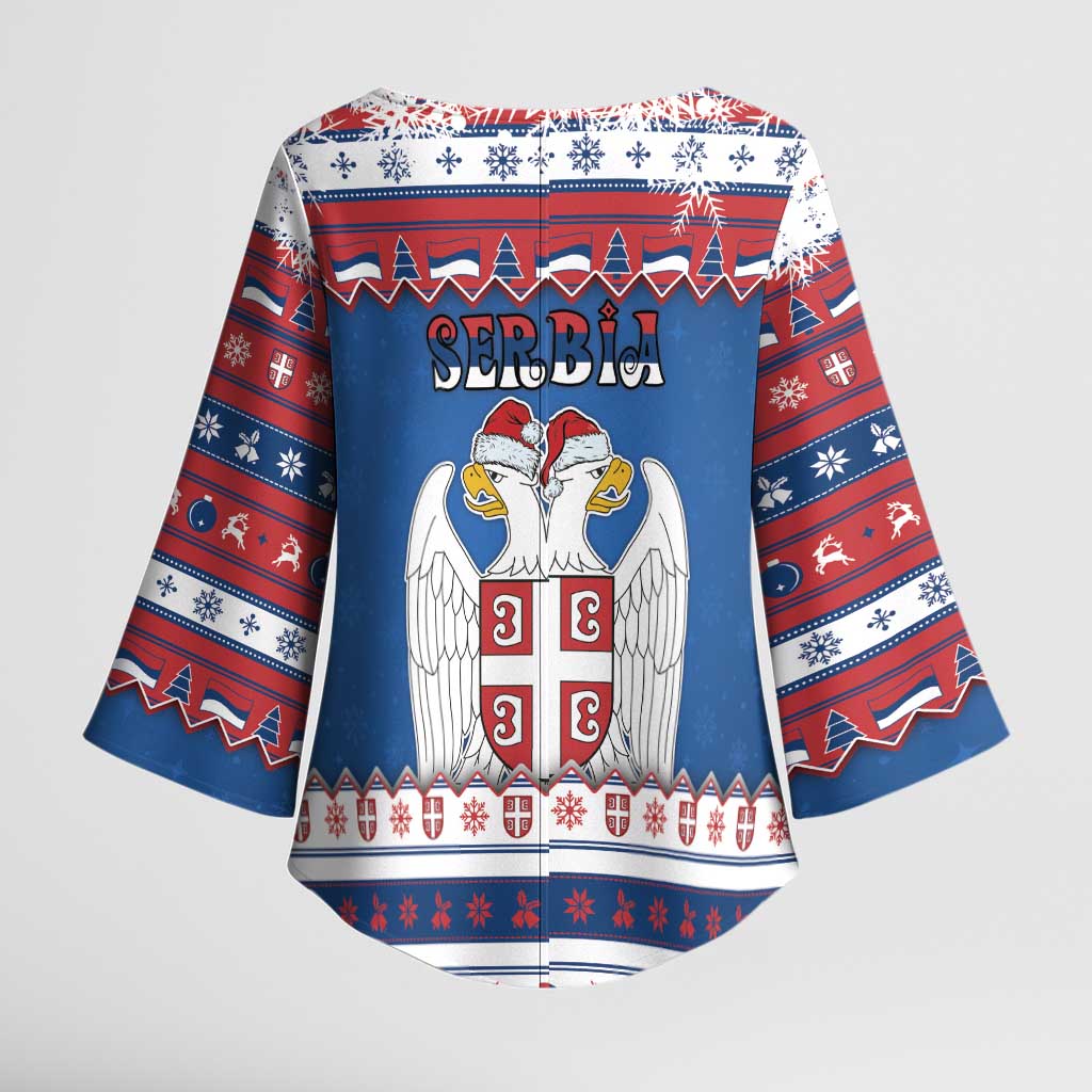 Serbia Christmas Kimono Sleeve Blouse I Am The Serbian Elf - Wonder Print Shop