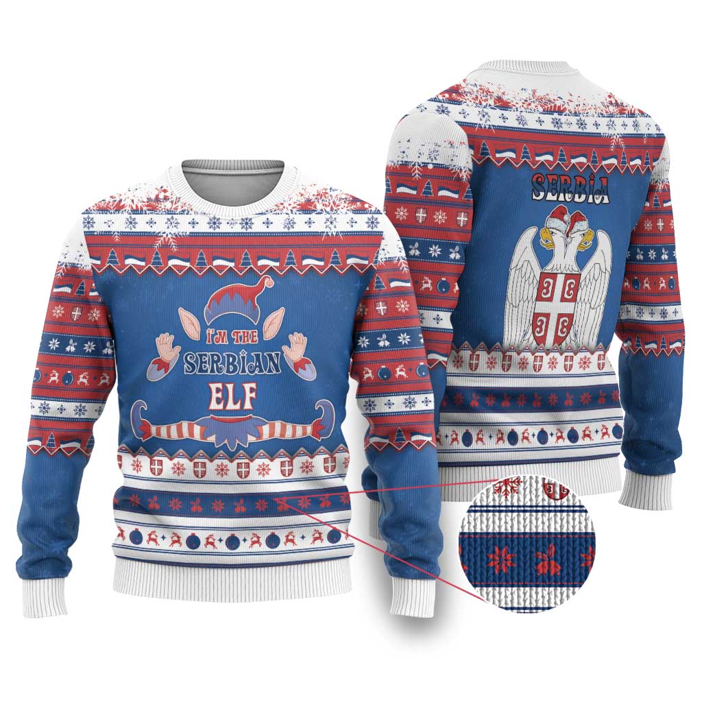 Serbia Christmas Ugly Christmas Sweater I Am The Serbian Elf - Wonder Print Shop