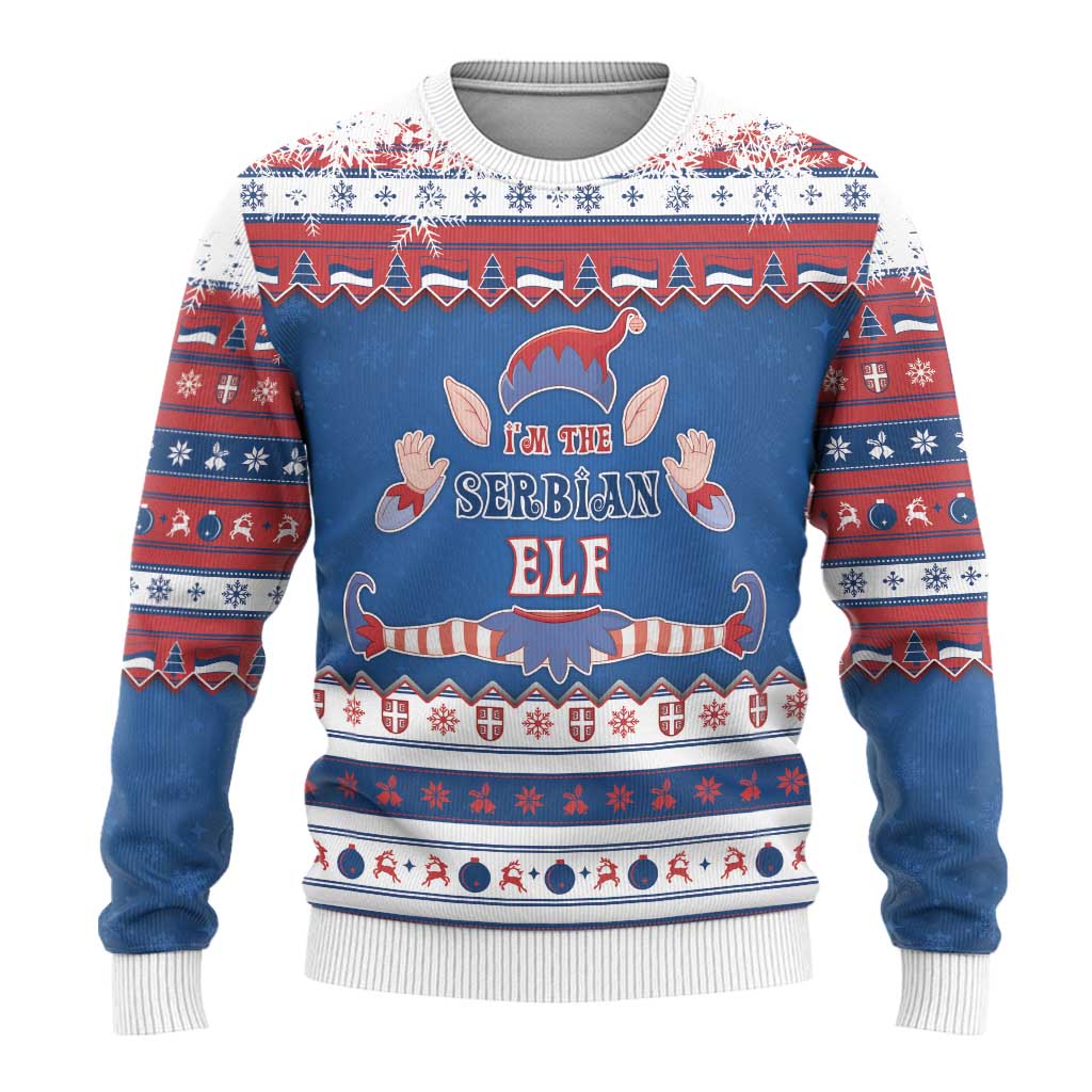 Serbia Christmas Ugly Christmas Sweater I Am The Serbian Elf - Wonder Print Shop