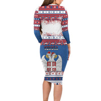 Serbia Christmas Long Sleeve Bodycon Dress I Am The Serbian Elf - Wonder Print Shop