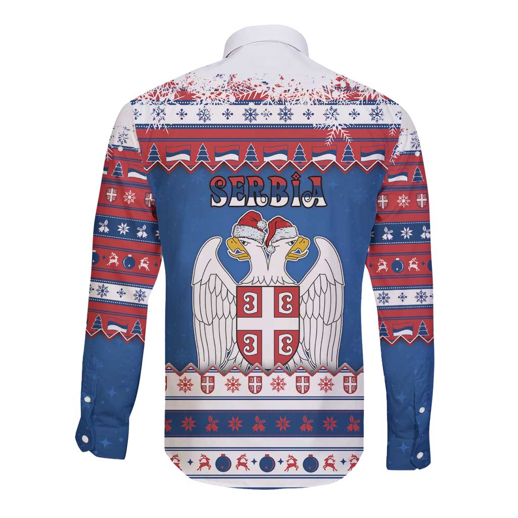 Serbia Christmas Long Sleeve Button Shirt I Am The Serbian Elf - Wonder Print Shop