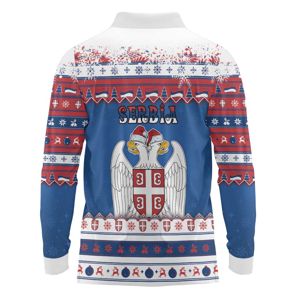Serbia Christmas Long Sleeve Polo Shirt I Am The Serbian Elf - Wonder Print Shop