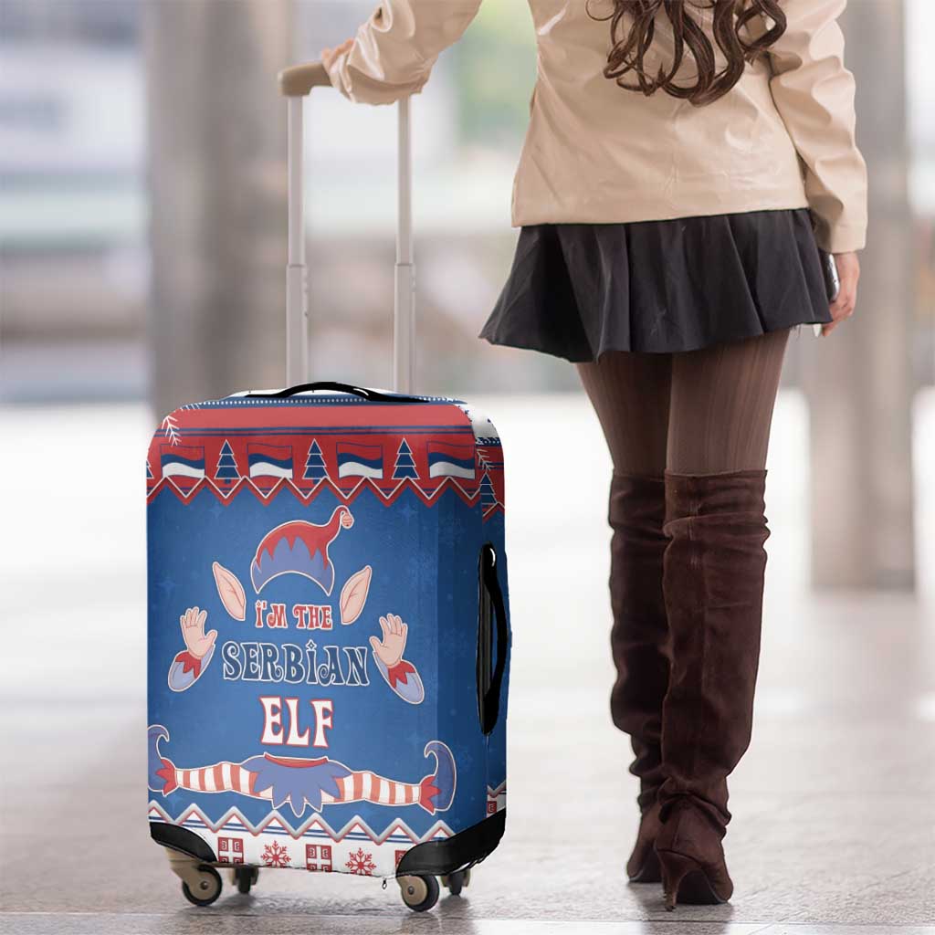 Serbia Christmas Luggage Cover I Am The Serbian Elf - Wonder Print Shop