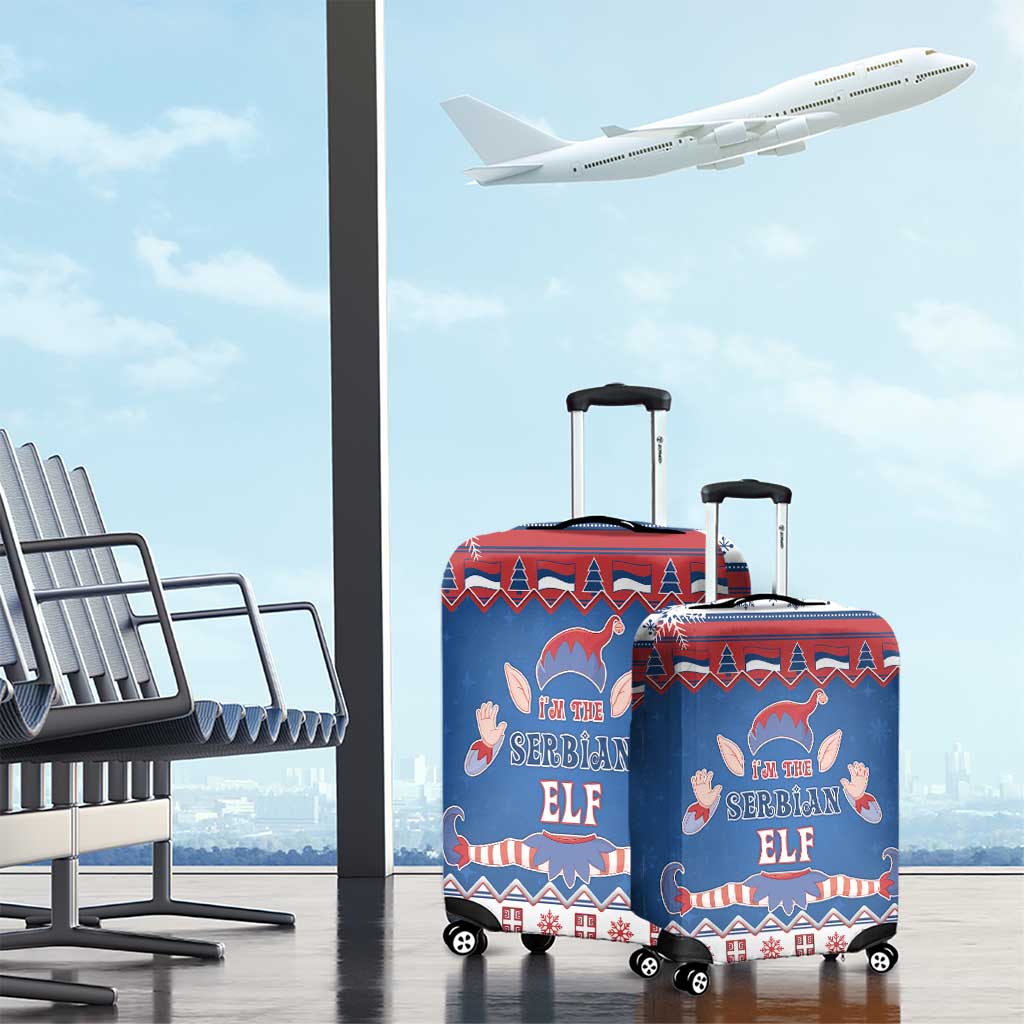 Serbia Christmas Luggage Cover I Am The Serbian Elf - Wonder Print Shop