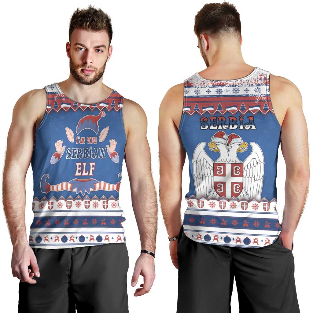 Serbia Christmas Men Tank Top I Am The Serbian Elf - Wonder Print Shop