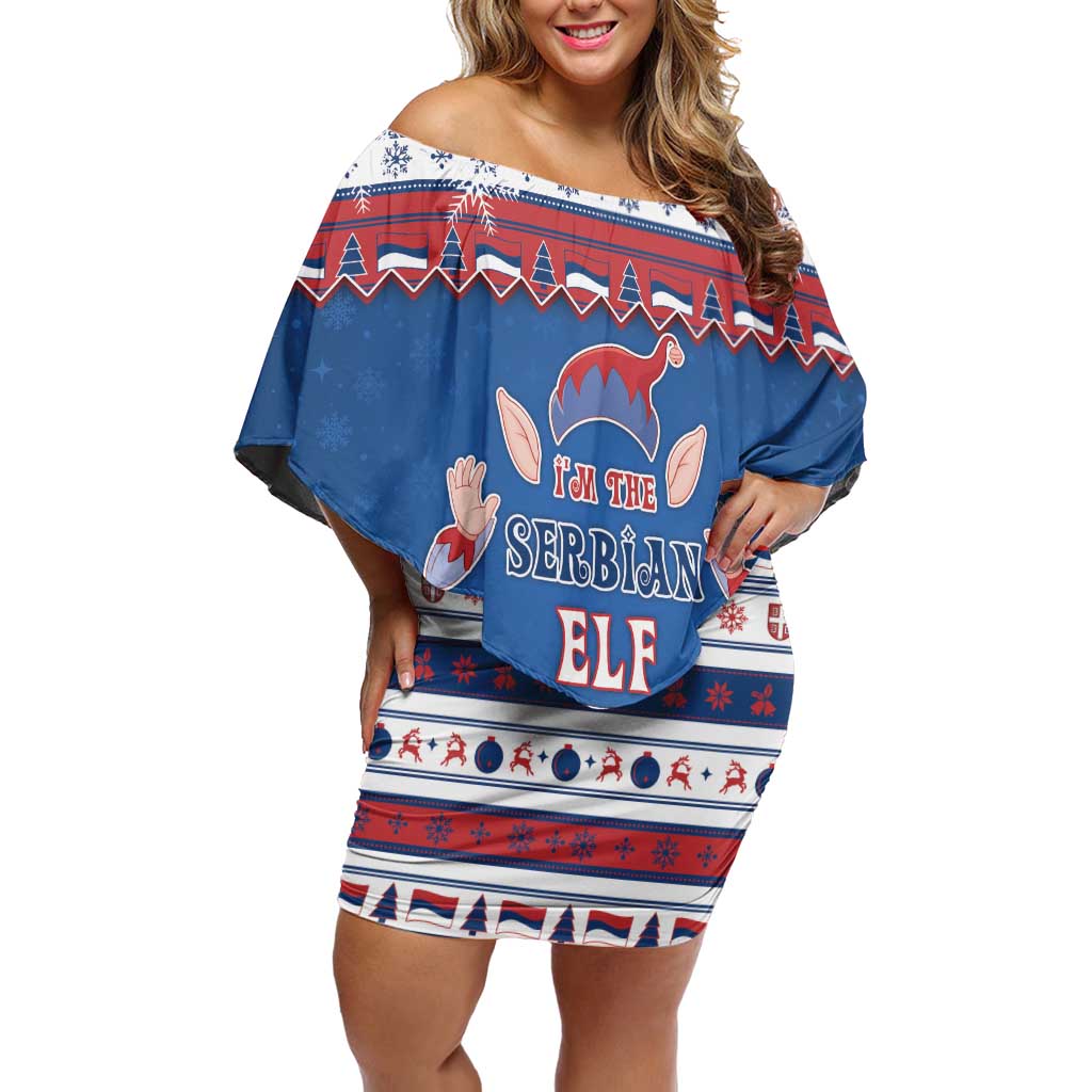 Serbia Christmas Off Shoulder Short Dress I Am The Serbian Elf - Wonder Print Shop