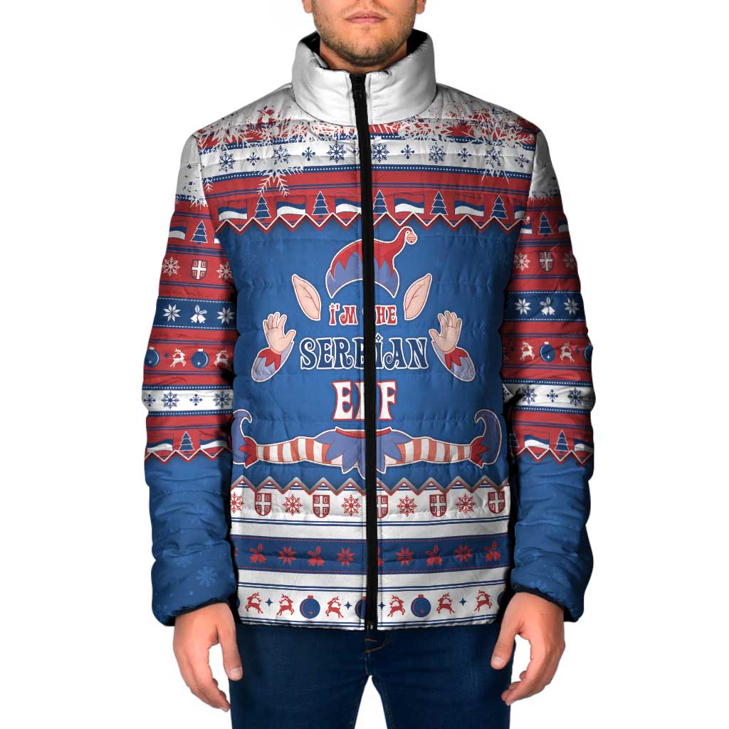 Serbia Christmas Padded Jacket I Am The Serbian Elf - Wonder Print Shop