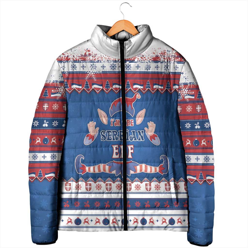 Serbia Christmas Padded Jacket I Am The Serbian Elf - Wonder Print Shop