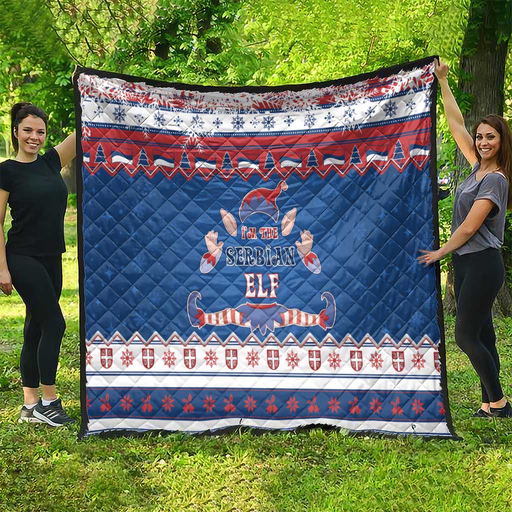 Serbia Christmas Quilt I Am The Serbian Elf - Wonder Print Shop