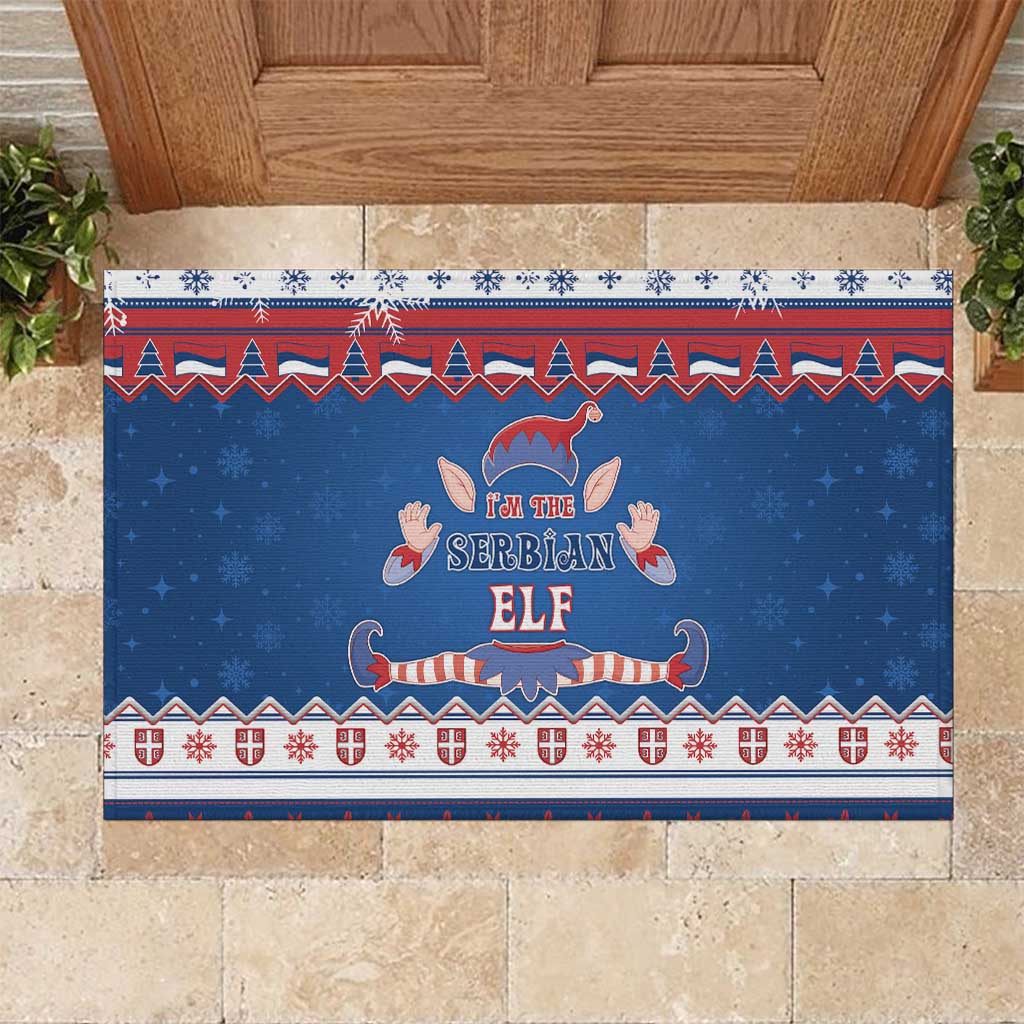 Serbia Christmas Rubber Doormat I Am The Serbian Elf - Wonder Print Shop