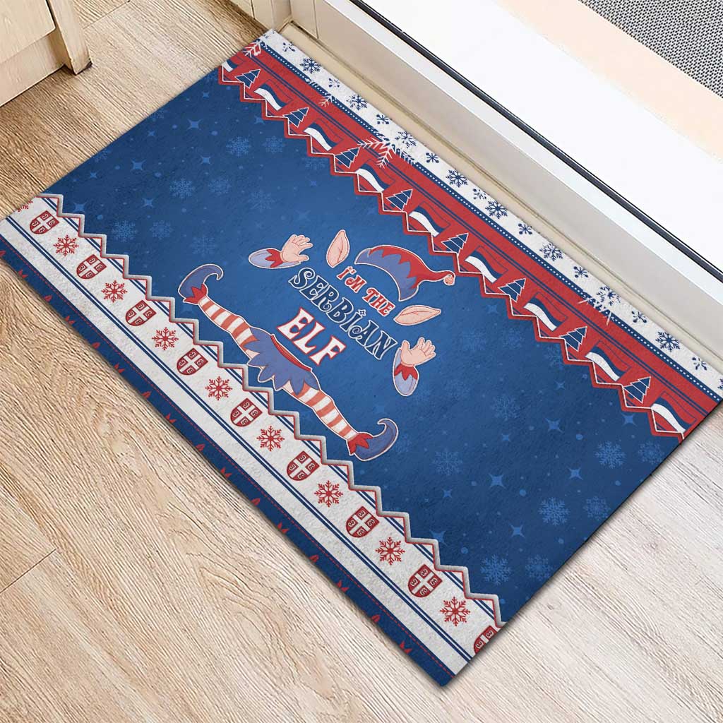 Serbia Christmas Rubber Doormat I Am The Serbian Elf - Wonder Print Shop