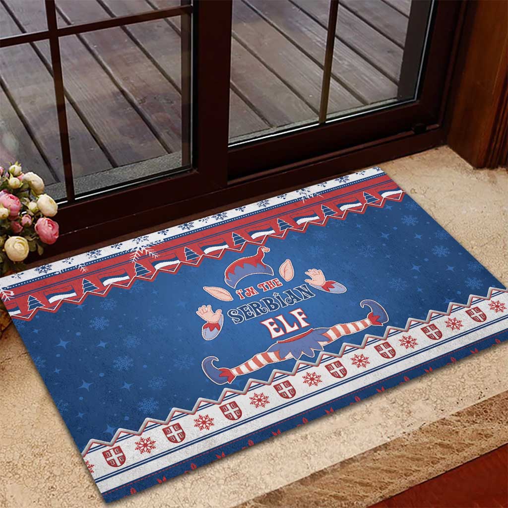 Serbia Christmas Rubber Doormat I Am The Serbian Elf - Wonder Print Shop