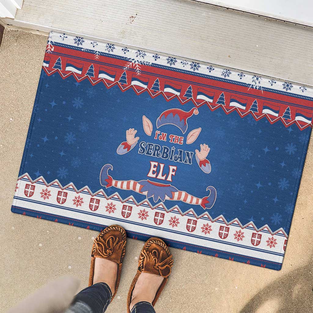 Serbia Christmas Rubber Doormat I Am The Serbian Elf - Wonder Print Shop