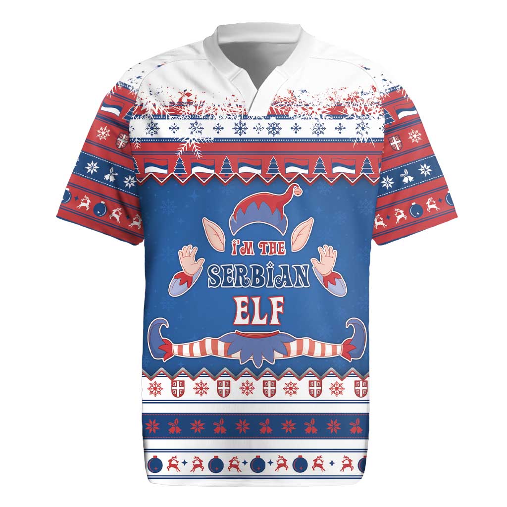 Serbia Christmas Rugby Jersey I Am The Serbian Elf - Wonder Print Shop