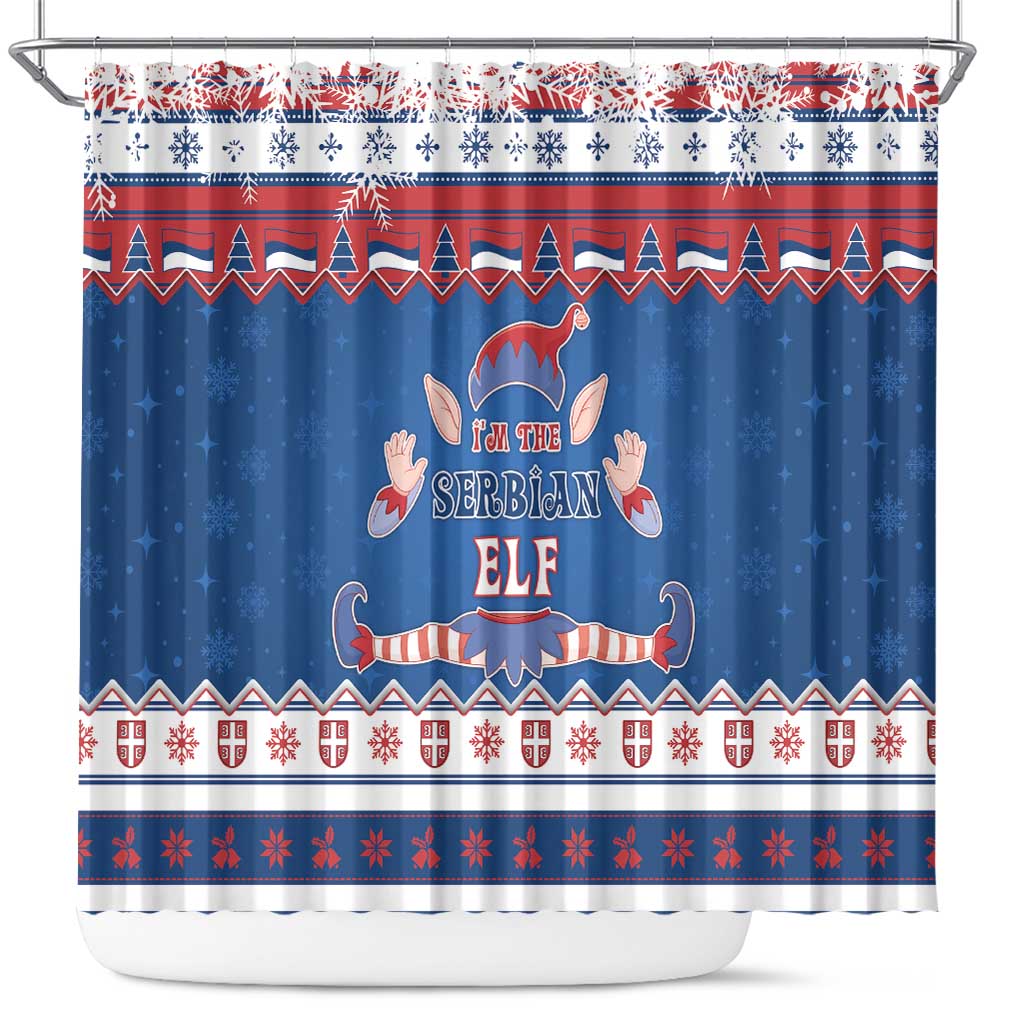 Serbia Christmas Shower Curtain I Am The Serbian Elf - Wonder Print Shop