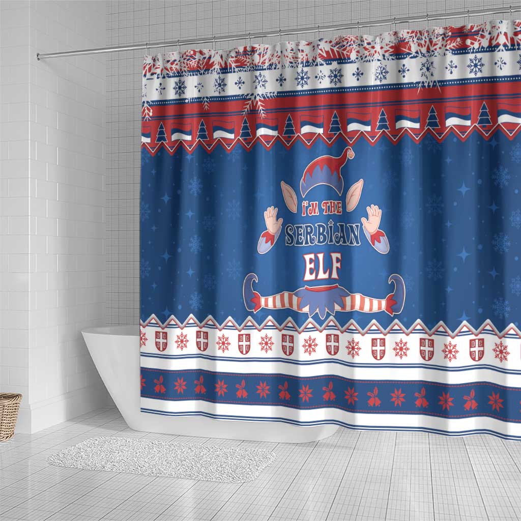 Serbia Christmas Shower Curtain I Am The Serbian Elf - Wonder Print Shop