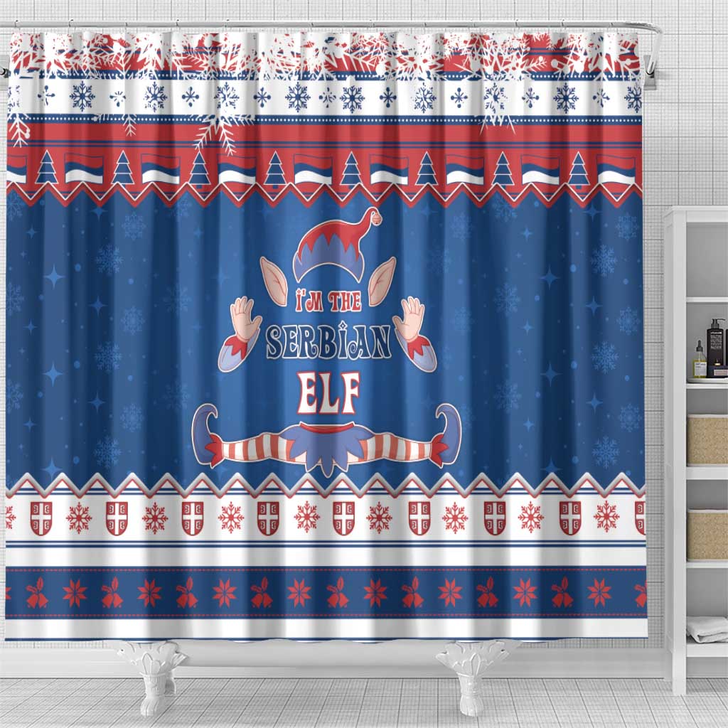 Serbia Christmas Shower Curtain I Am The Serbian Elf - Wonder Print Shop