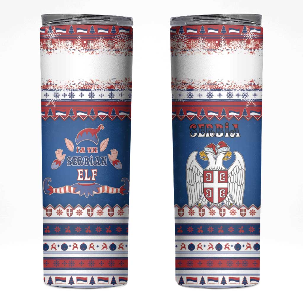 Serbia Christmas Skinny Tumbler I Am The Serbian Elf - Wonder Print Shop