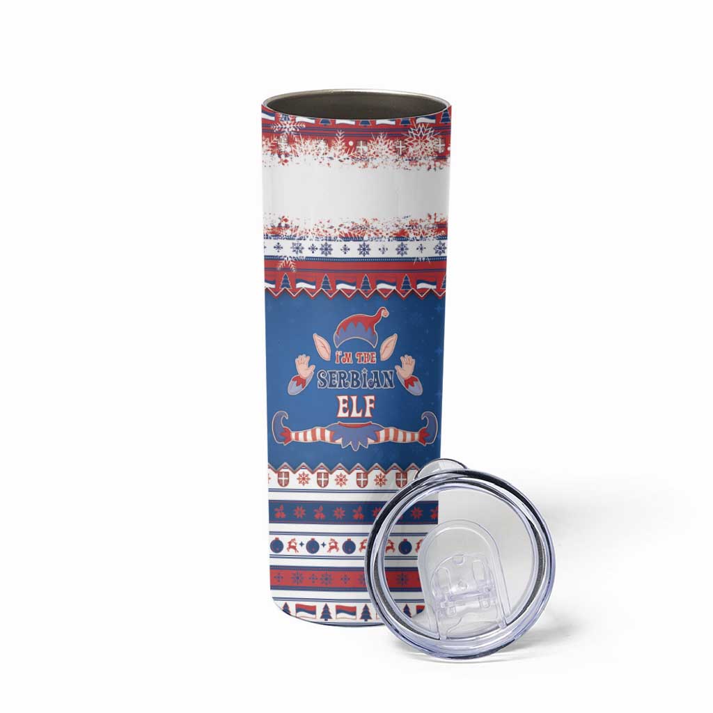 Serbia Christmas Skinny Tumbler I Am The Serbian Elf - Wonder Print Shop