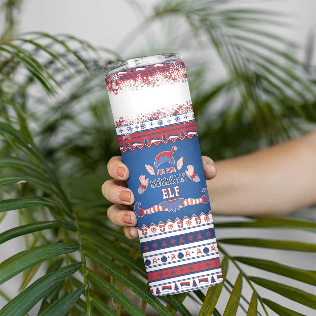 Serbia Christmas Skinny Tumbler I Am The Serbian Elf - Wonder Print Shop