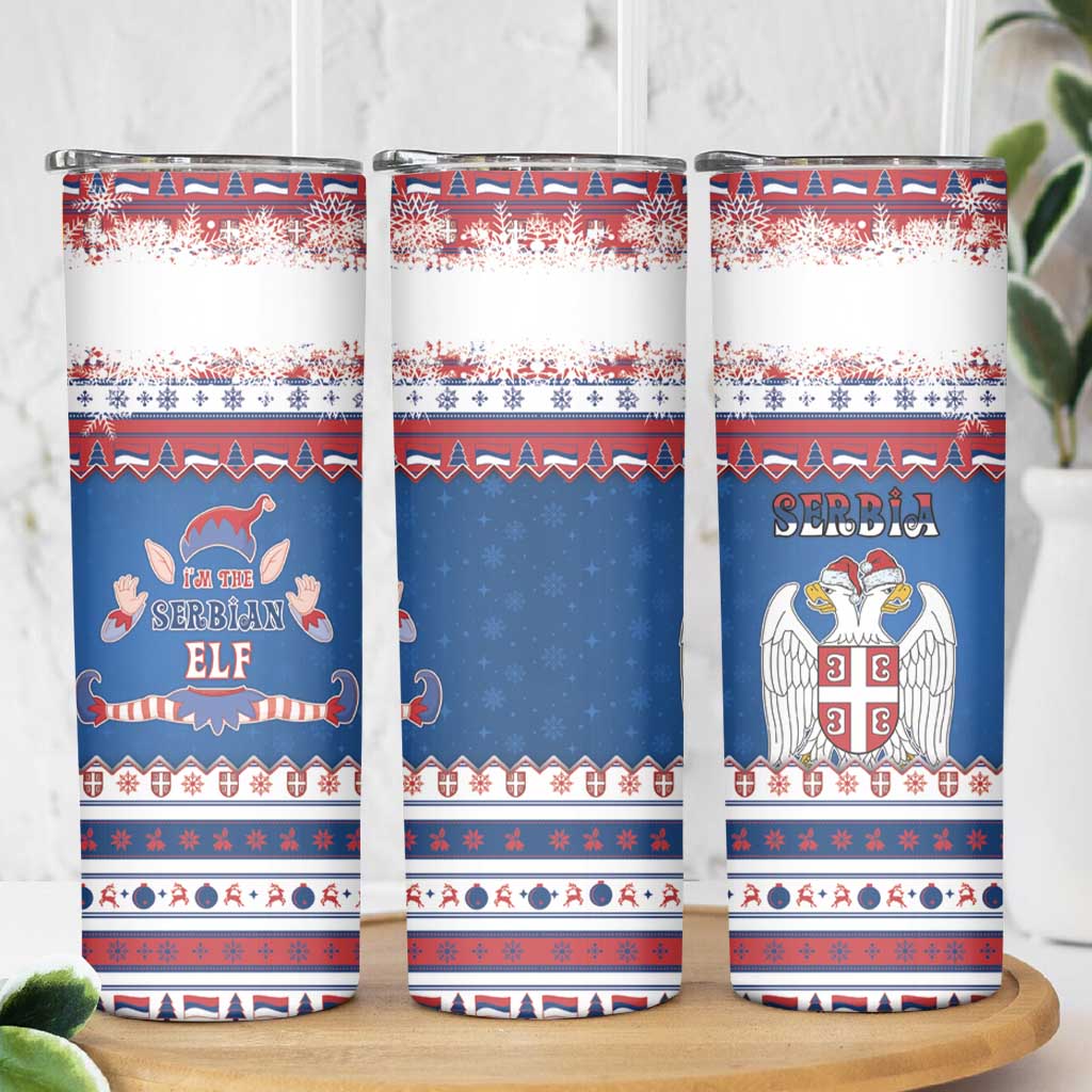 Serbia Christmas Skinny Tumbler I Am The Serbian Elf - Wonder Print Shop