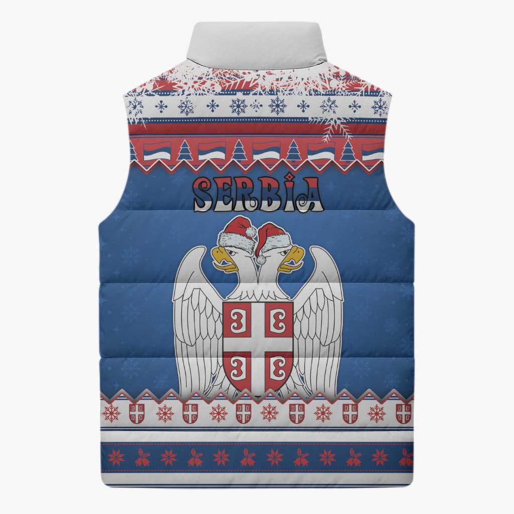 Serbia Christmas Sleeveless Puffer Jacket I Am The Serbian Elf - Wonder Print Shop