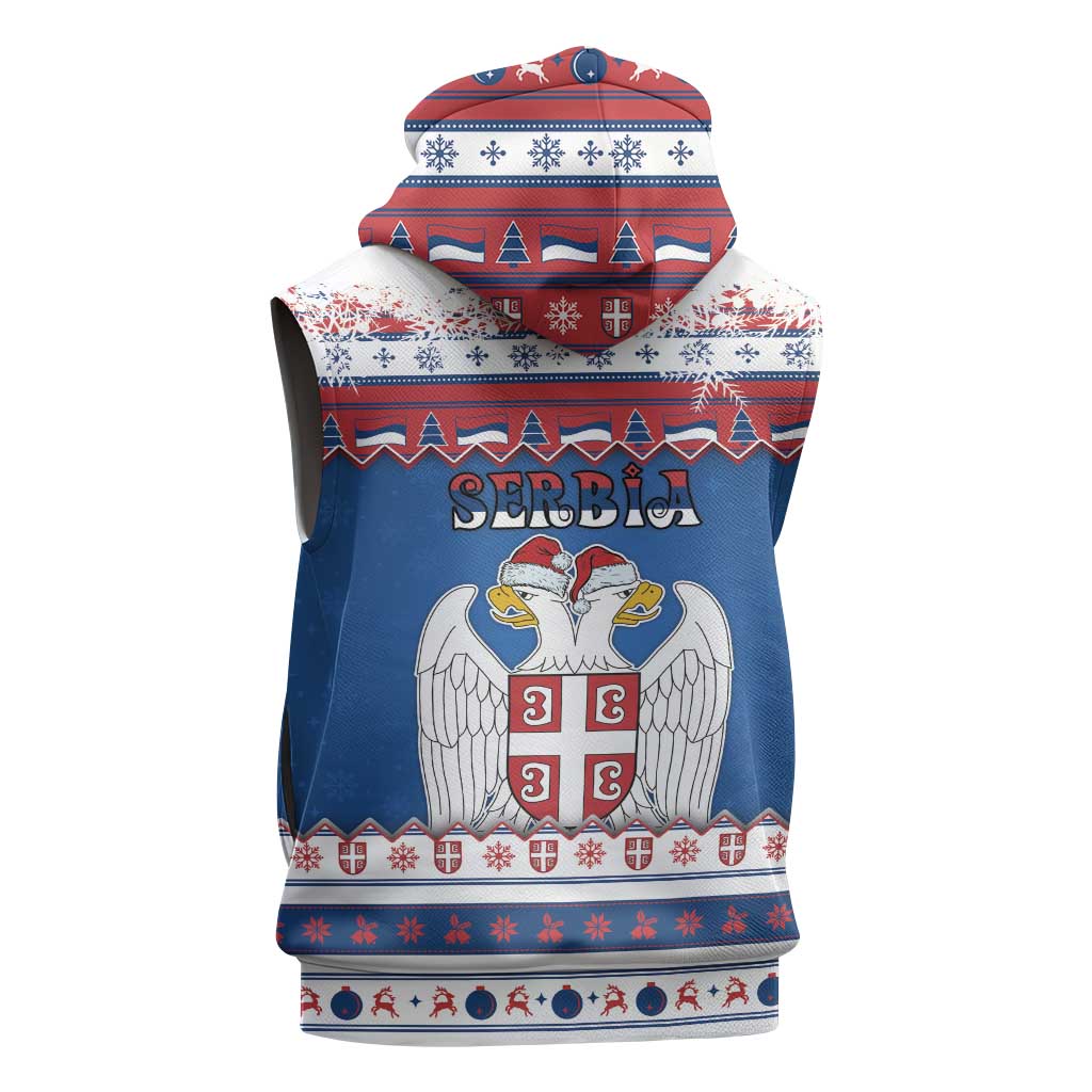 Serbia Christmas Sleeveless Zip Hoodie I Am The Serbian Elf - Wonder Print Shop