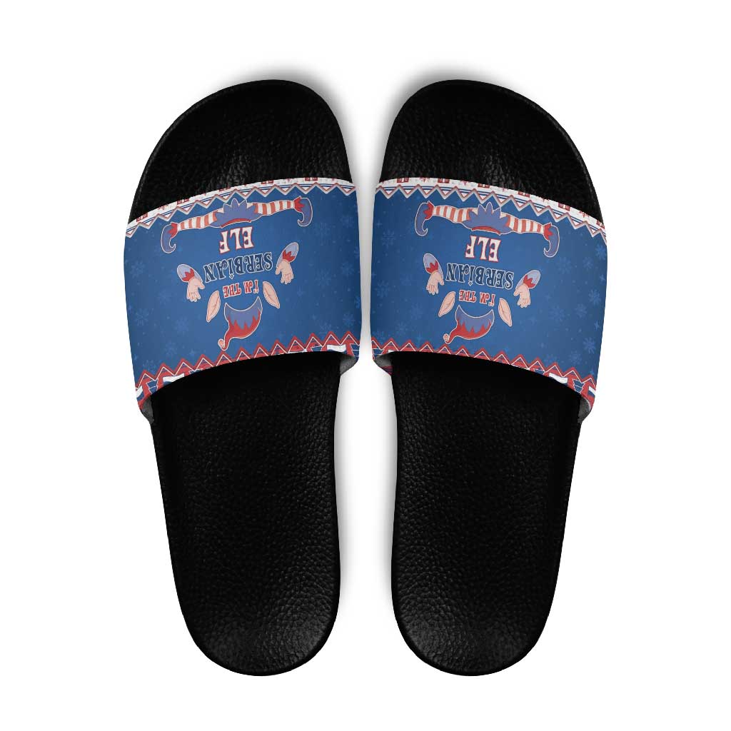 Serbia Christmas Slide Sandals I Am The Serbian Elf - Wonder Print Shop