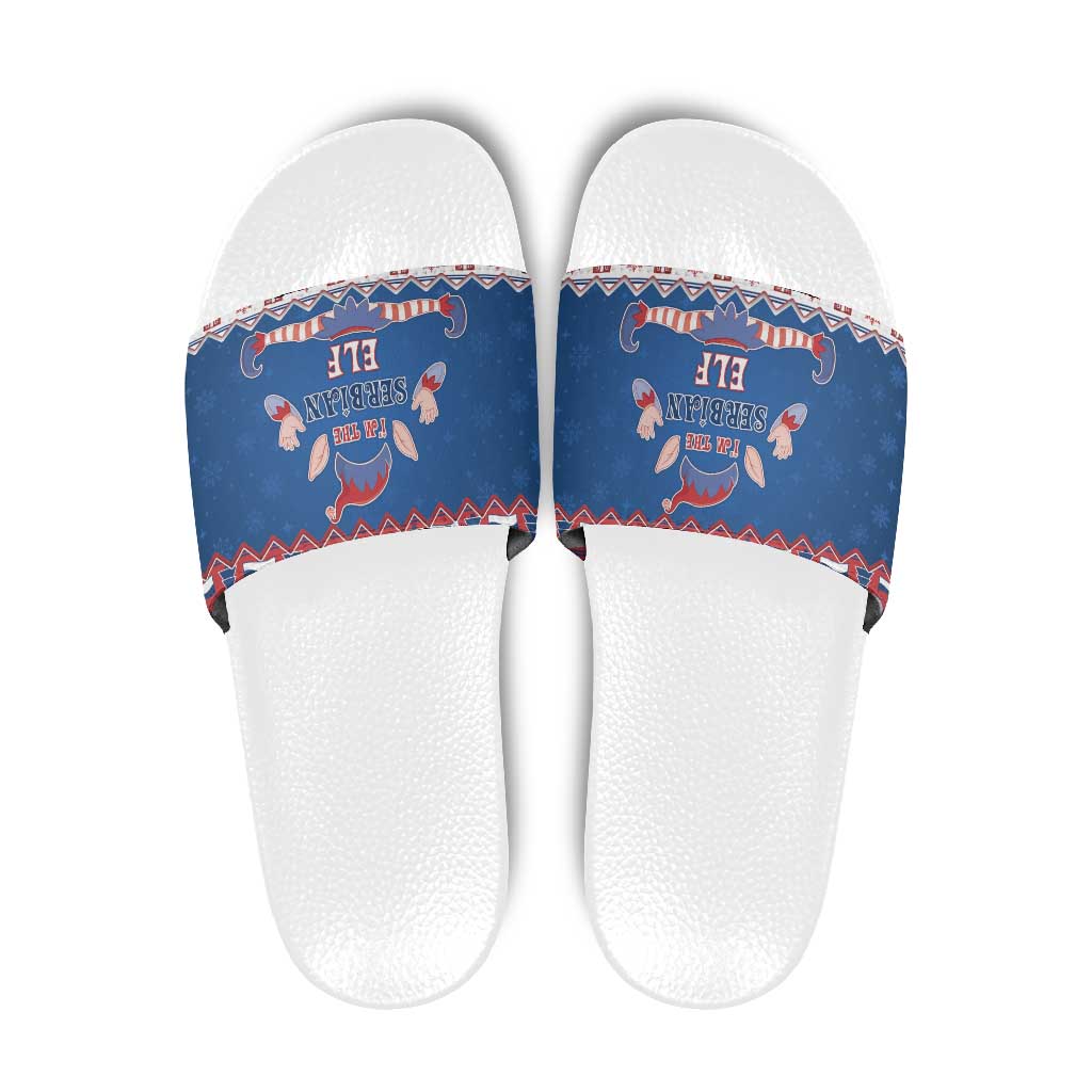 Serbia Christmas Slide Sandals I Am The Serbian Elf - Wonder Print Shop
