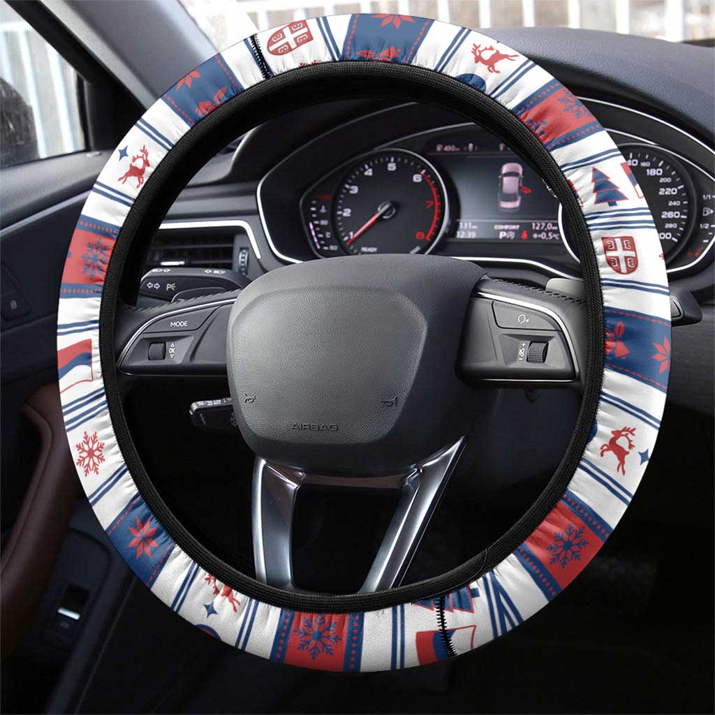 Serbia Christmas Steering Wheel Cover I Am The Serbian Elf - Wonder Print Shop