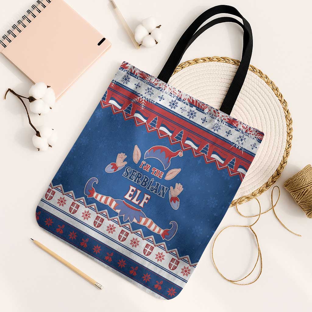 Serbia Christmas Tote Bag I Am The Serbian Elf - Wonder Print Shop