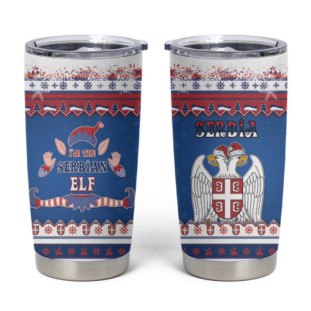 Serbia Christmas Tumbler Cup I Am The Serbian Elf - Wonder Print Shop