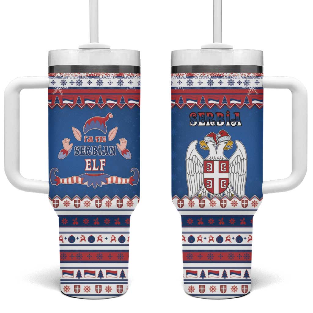 Serbia Christmas Tumbler With Handle I Am The Serbian Elf - Wonder Print Shop