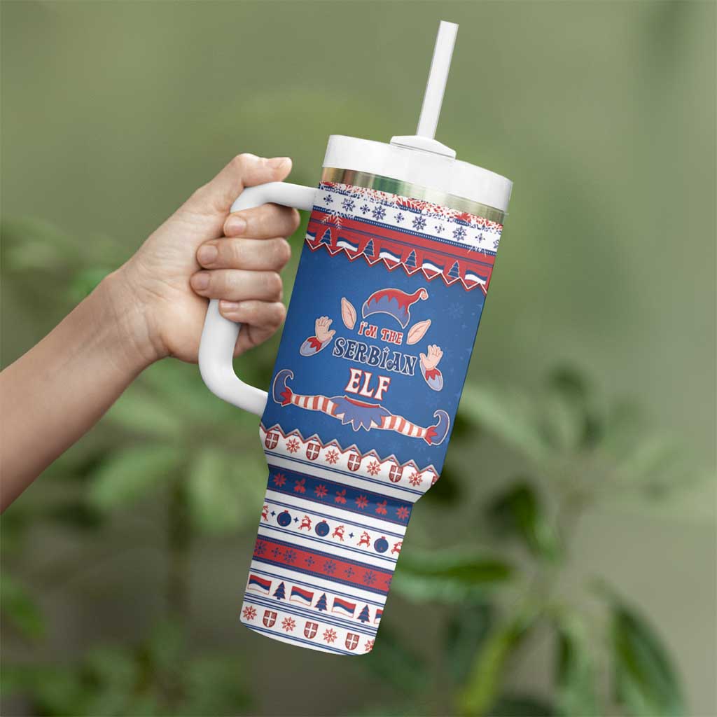 Serbia Christmas Tumbler With Handle I Am The Serbian Elf - Wonder Print Shop