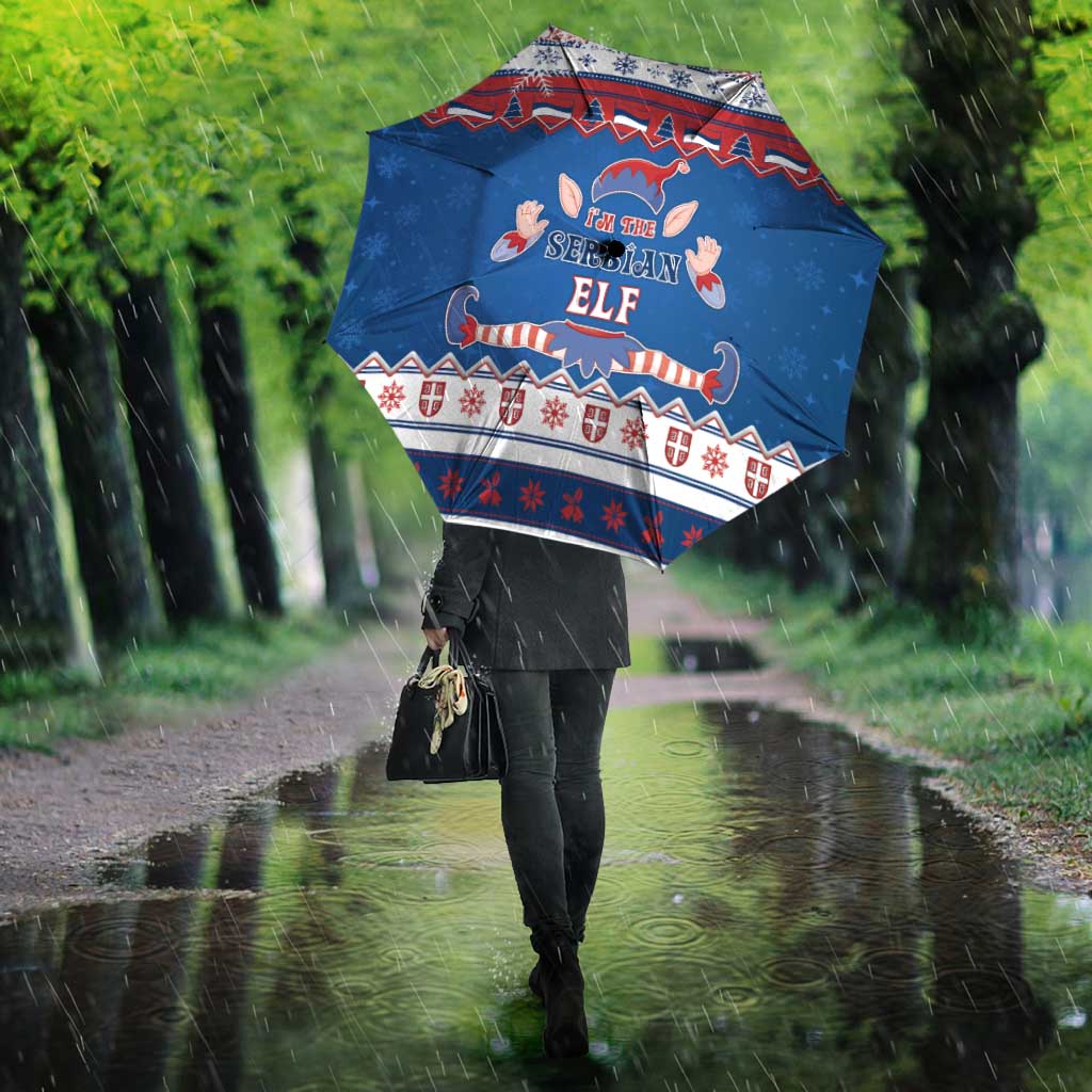 Serbia Christmas Umbrella I Am The Serbian Elf - Wonder Print Shop