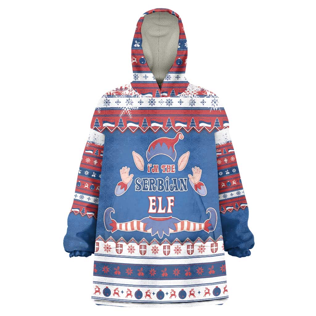 Serbia Christmas Wearable Blanket Hoodie I Am The Serbian Elf - Wonder Print Shop