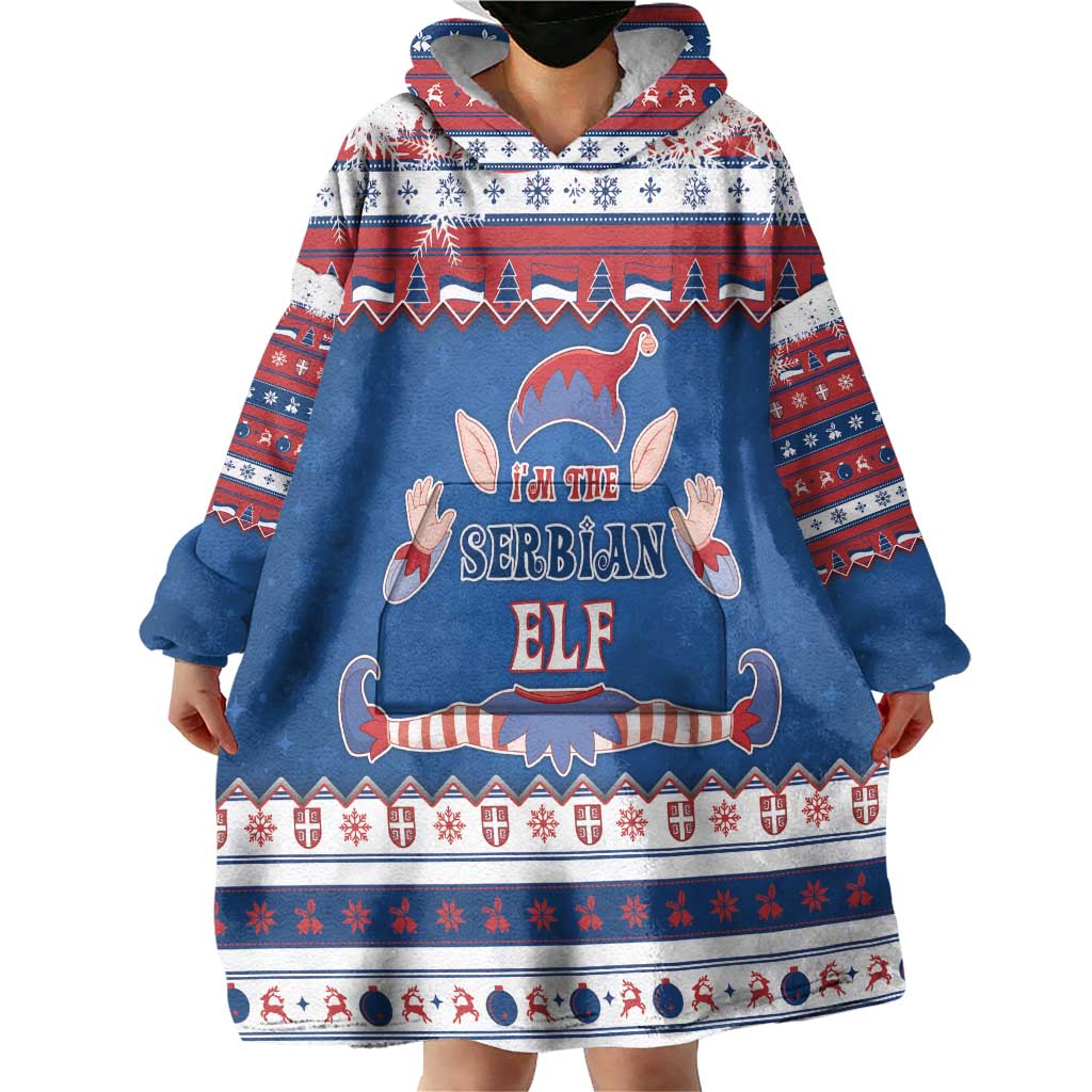 Serbia Christmas Wearable Blanket Hoodie I Am The Serbian Elf - Wonder Print Shop