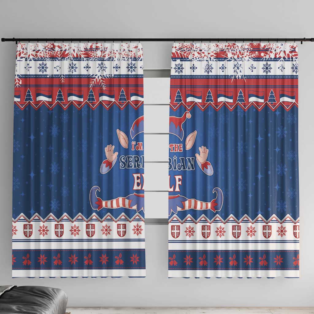 Serbia Christmas Window Curtain I Am The Serbian Elf - Wonder Print Shop