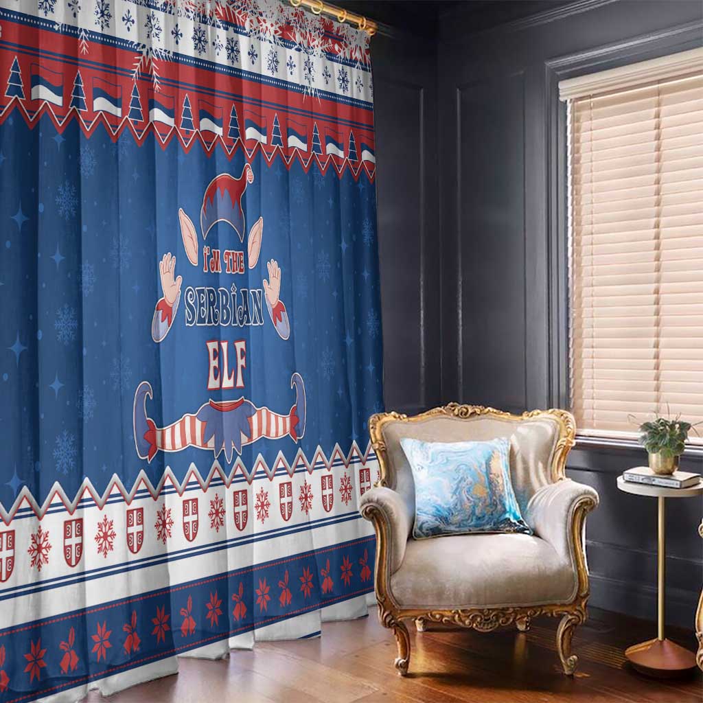 Serbia Christmas Window Curtain I Am The Serbian Elf - Wonder Print Shop