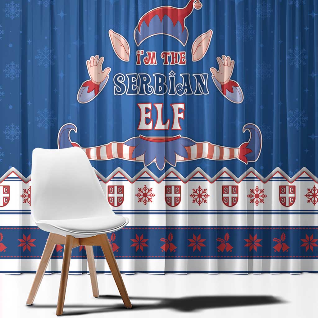 Serbia Christmas Window Curtain I Am The Serbian Elf - Wonder Print Shop