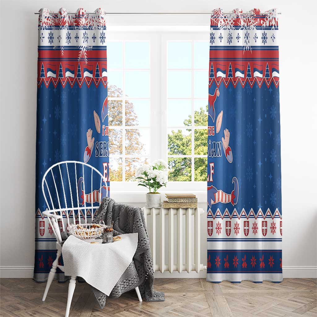 Serbia Christmas Window Curtain I Am The Serbian Elf - Wonder Print Shop