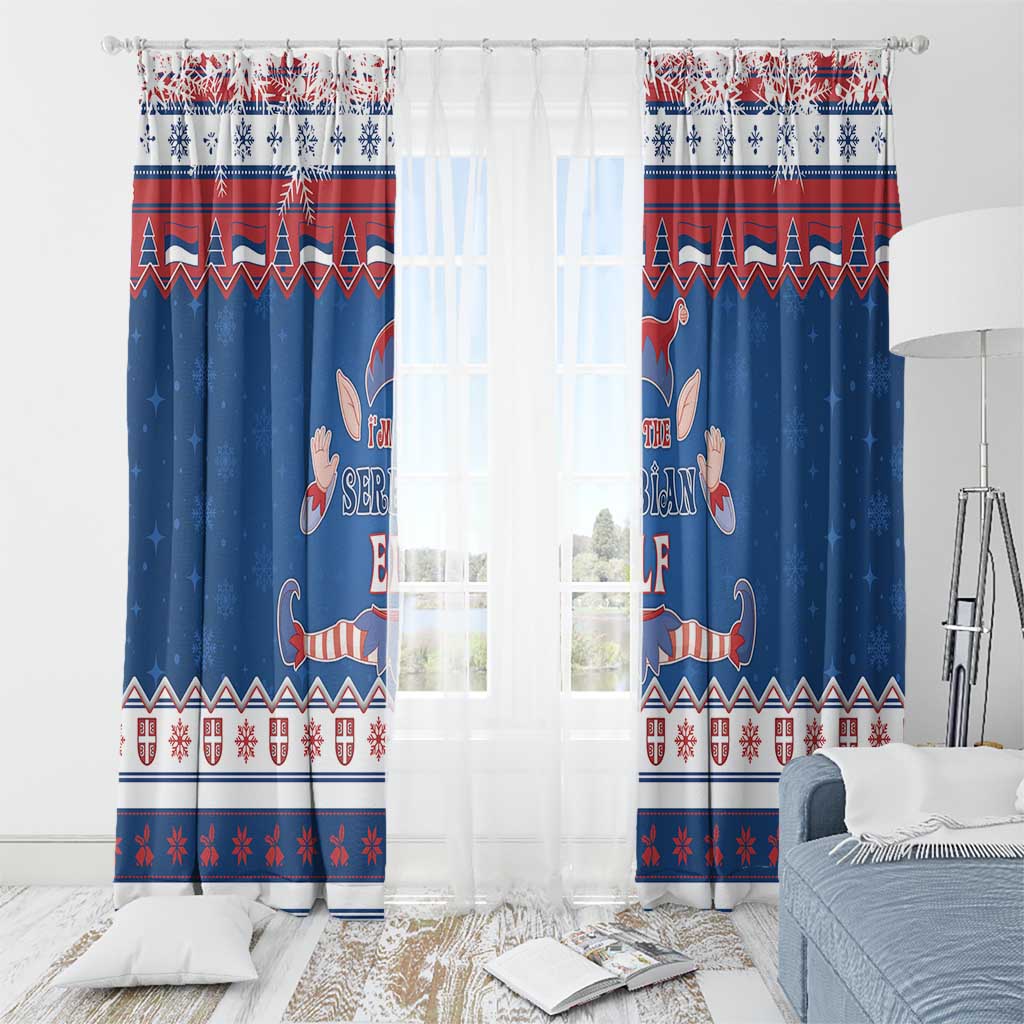Serbia Christmas Window Curtain I Am The Serbian Elf - Wonder Print Shop